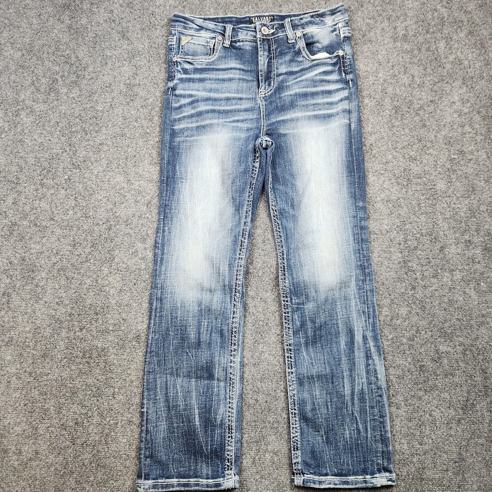 Salvage Madness Straight Jeans Kids 16 Blue Relaxed Fit Adjustable Waist‎ Denim